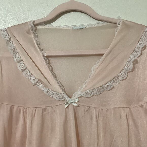 Vintage Coquette Princesscore Preppy Romantic Pastel Pink Sailor Nightgown OS - Picture 4 of 10